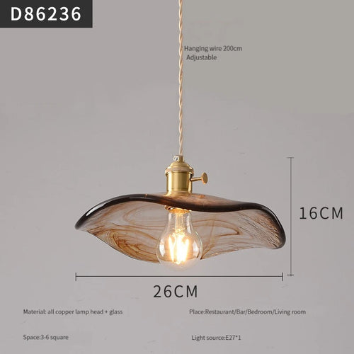 Modern brass and glass pendant light for interiors - vue 19 sur 30