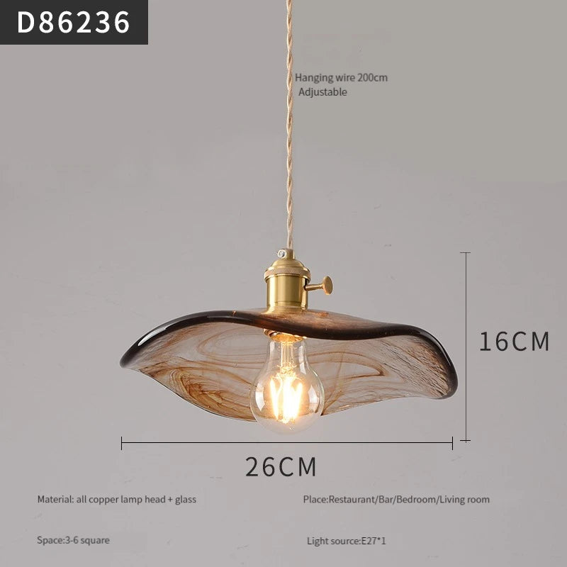 Modern brass and glass pendant light for interiors - vue 19 sur 30