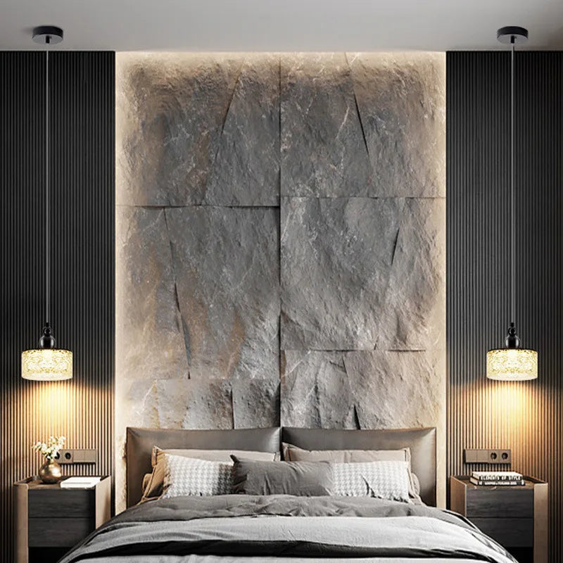 Modern style LED ceiling light in clear resin and black metal