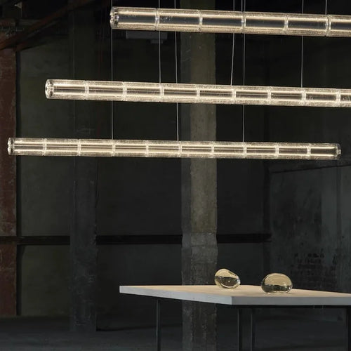 Glass LED pendant light for modern interior decoration - vue 3 sur 7