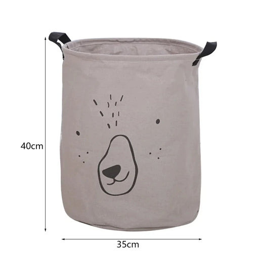 foldable cotton and linen waterproof laundry basket - vue 16 sur 16
