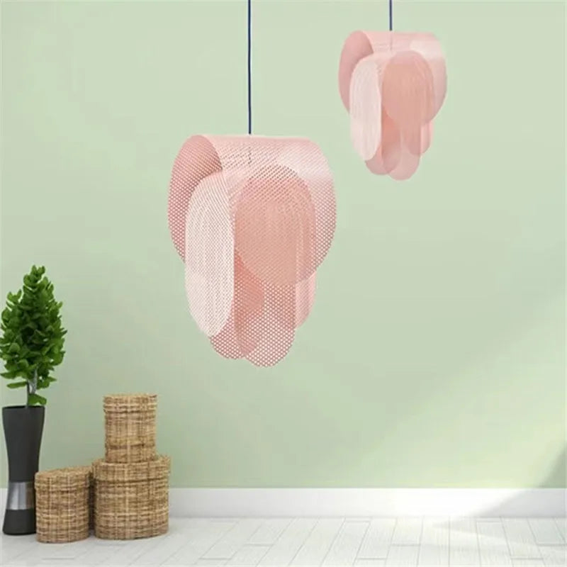 Simple pink nordic pendant light for children's room decor