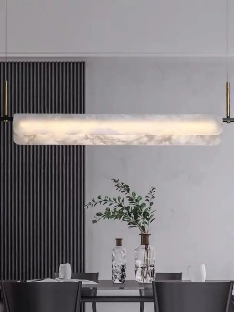 Spanish natural marble and copper chandelier for modern decor - vue 4 sur 12