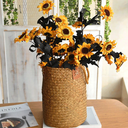 natural seagrass storage basket for various decorations - vue 4 sur 7