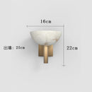Circular marble and copper wall light in modern antique style
