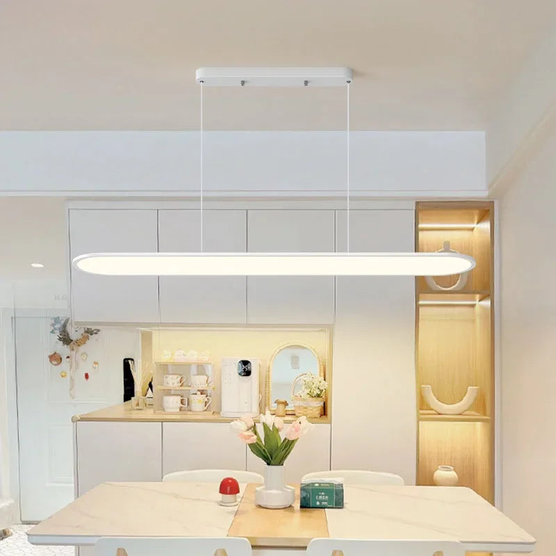 Modern minimalist LED pendant light in wrought iron for bar