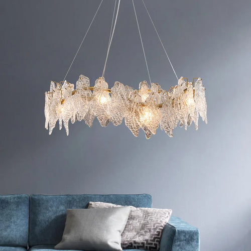 Modern crystal LED chandelier with elegant design for interior decoration - vue 4 sur 8