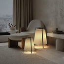 Retro Japanese fabric LED floor lamp with modern decorative design