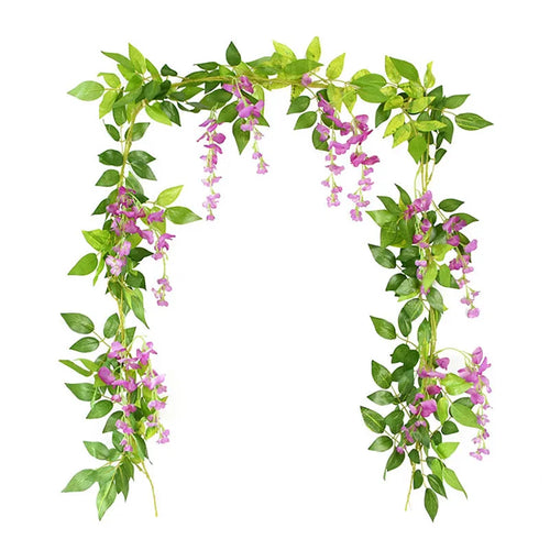 Artificial wisteria garland for floral and festive decoration
