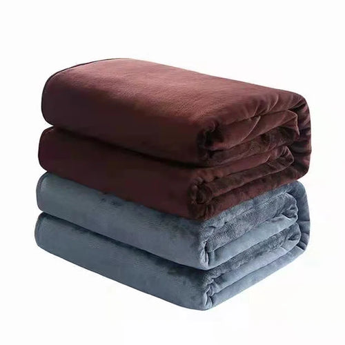 Soft warm coral fleece flannel throw for sofa and bedroom - vue 4 sur 7