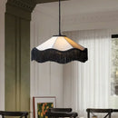 Retro fabric pendant light with tassels for interior decoration