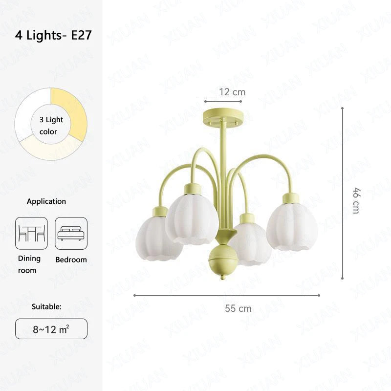 European glass pumpkin LED chandelier for indoor use - vue 7 sur 10