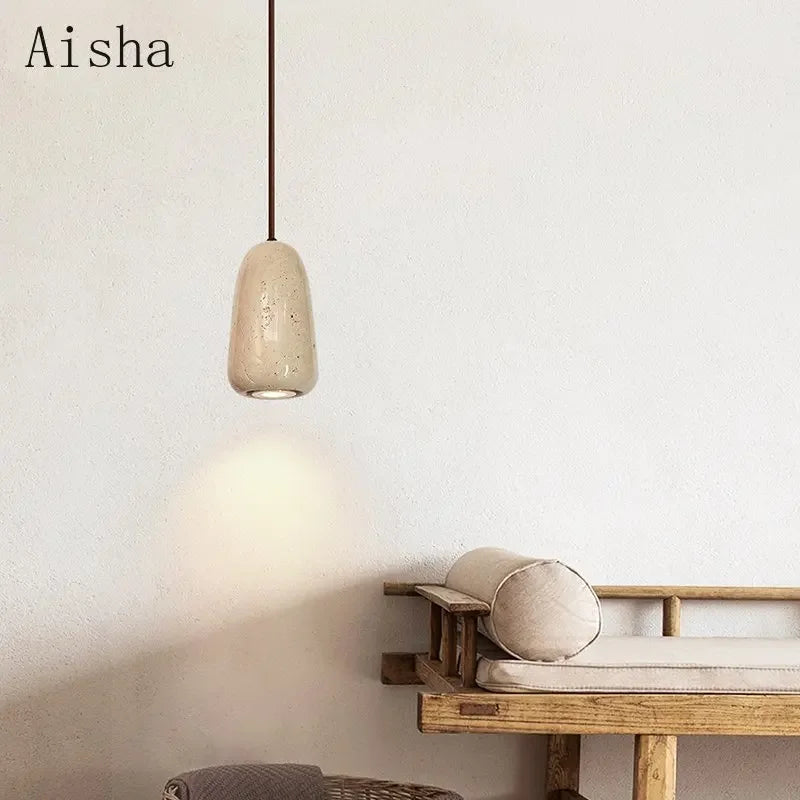 Decorative stone pendant light for elegant interiors
