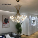 Modern crystal chandelier with LED luminaria lampadario
