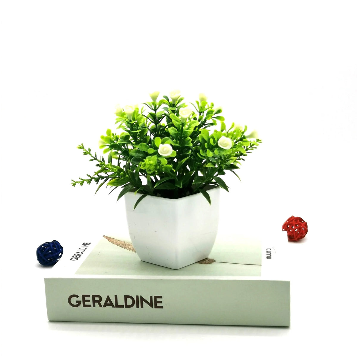 Small potted rose bonsai artificial plant decoration for indoor use