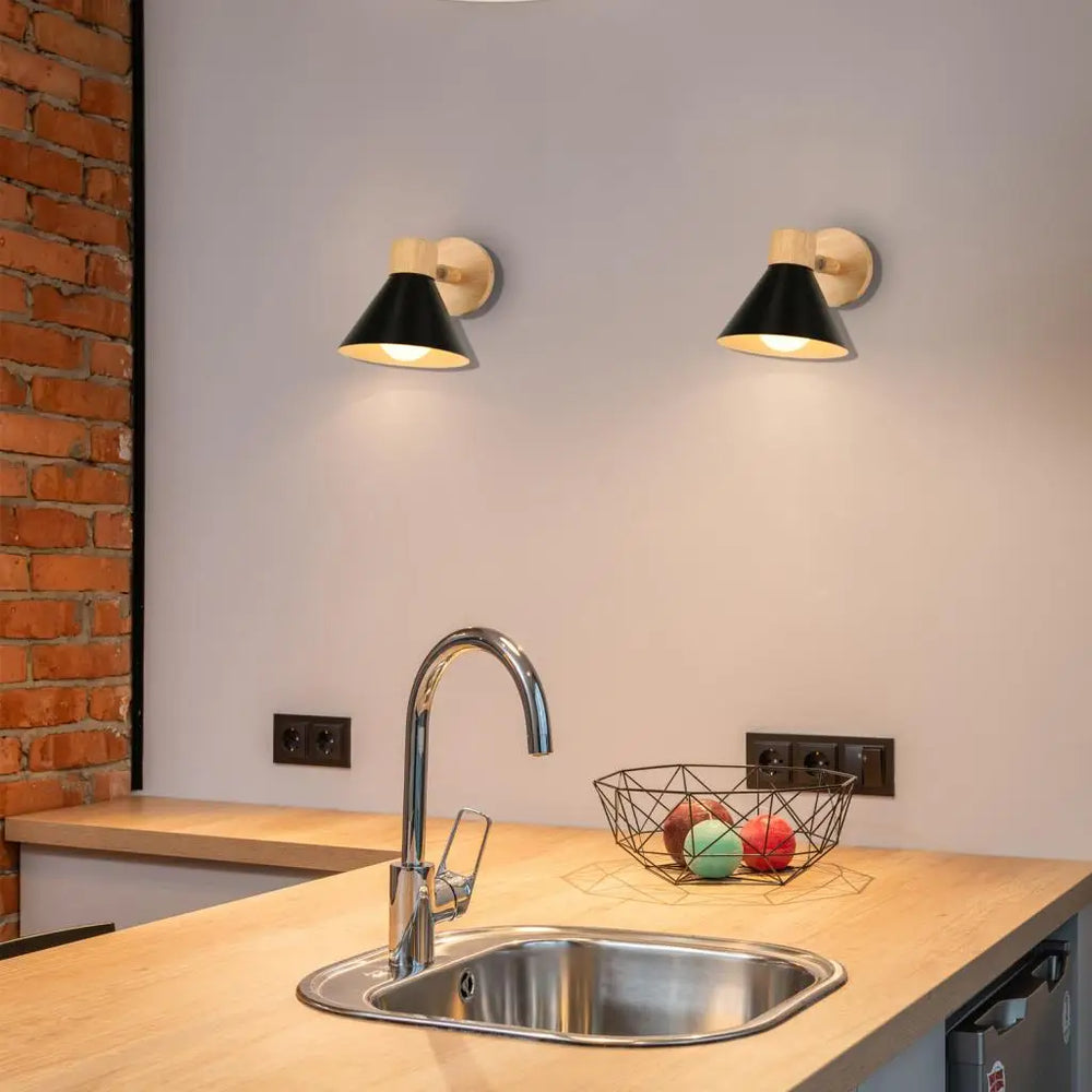 Nordic wooden LED wall light modern home decor