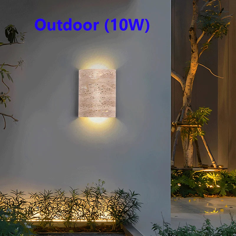 Vintage natural stone waterproof wall light for indoor and outdoor use