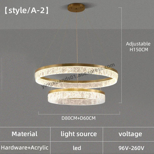 Modern circular ring chandelier for interior decoration - vue 9 sur 11