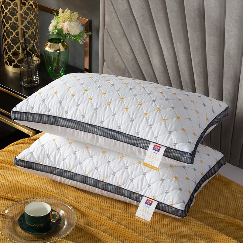 Full Sky Star Embroidered Fiber Pillow Core for Neck Protection, Quick Rebound, Not Easy to Deform, Not Collapse - vue 1 sur 7
