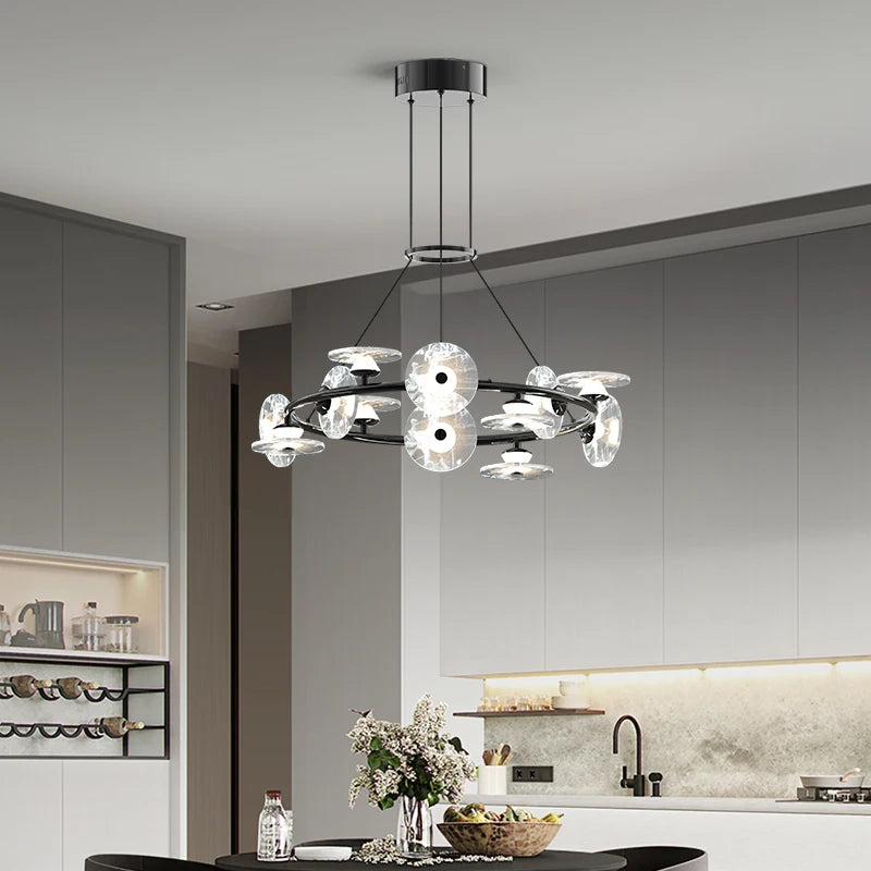Modern minimalist glass pendant light with creative LED lighting - vue 3 sur 12