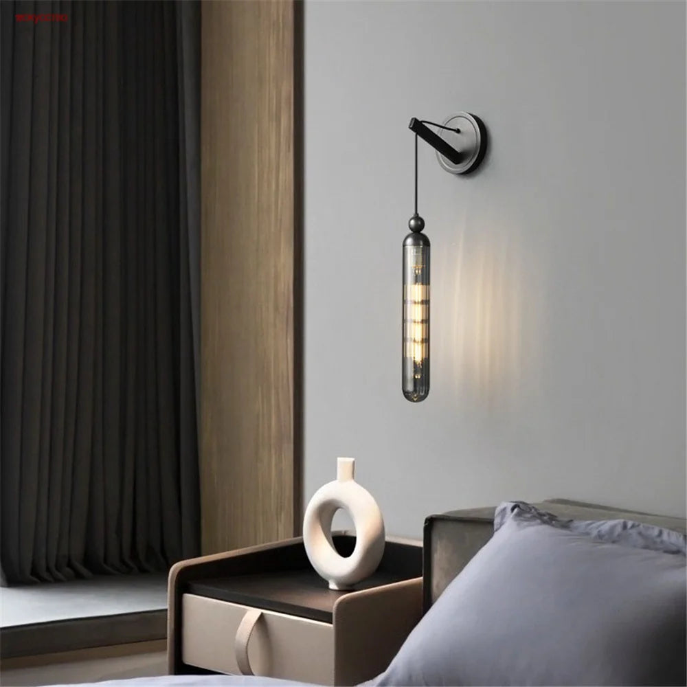 Modern decorative copper and glass LED wall light