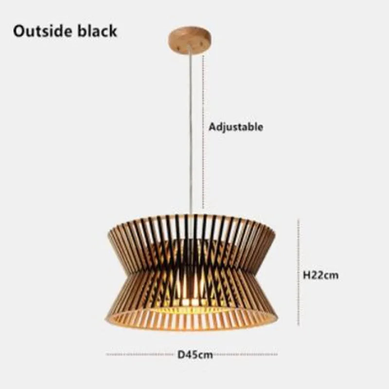 Solid wood chandelier nordic style for indoor lighting - vue 7 sur 7