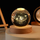 3D crystal ball solar system engraved decorative gift