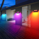 Set of 2 outdoor solar lights with smart sensor for exterior