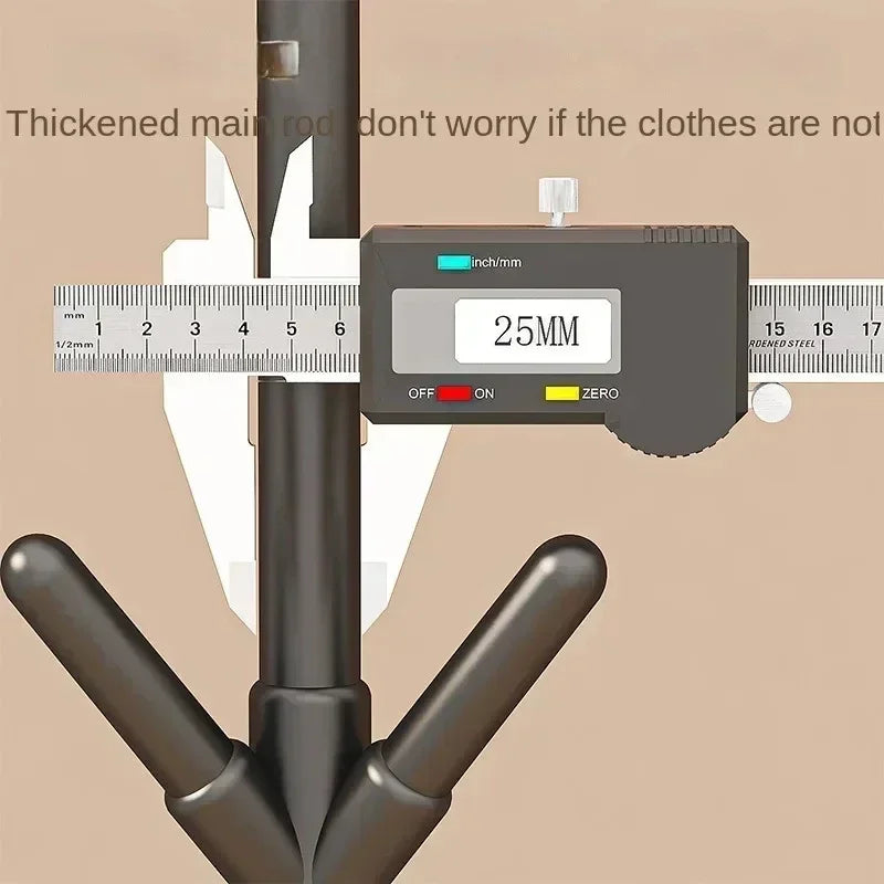 practical and mobile branch-shaped standing clothes rack - vue 4 sur 10