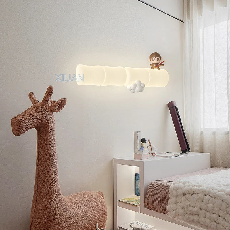panda monkey led wall light for children