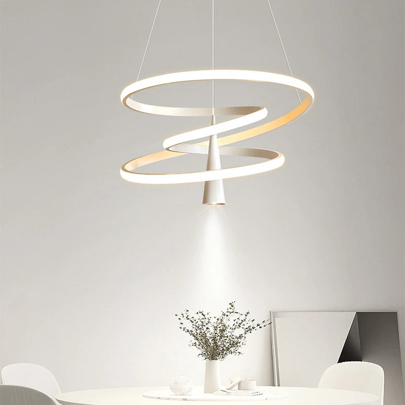 Modern LED pendant chandelier for elegant interior decor - vue 5 sur 12