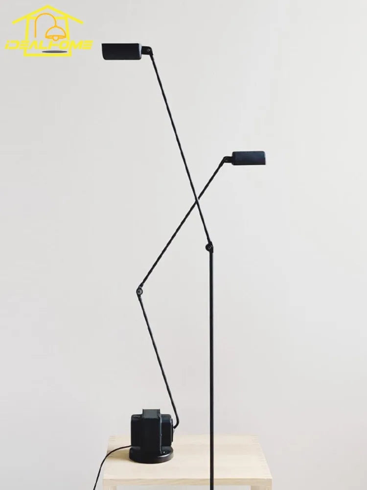 Italian design dimmable motor floor lamp with adjustable swing arm