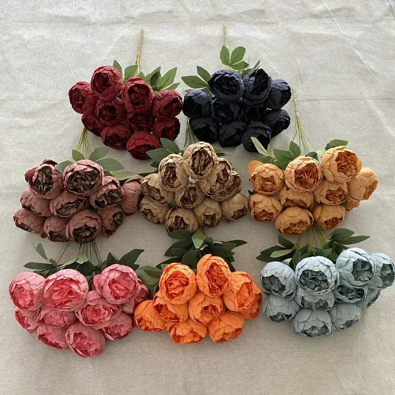 Artificial peony bouquets for elegant home decoration - vue 5 sur 14