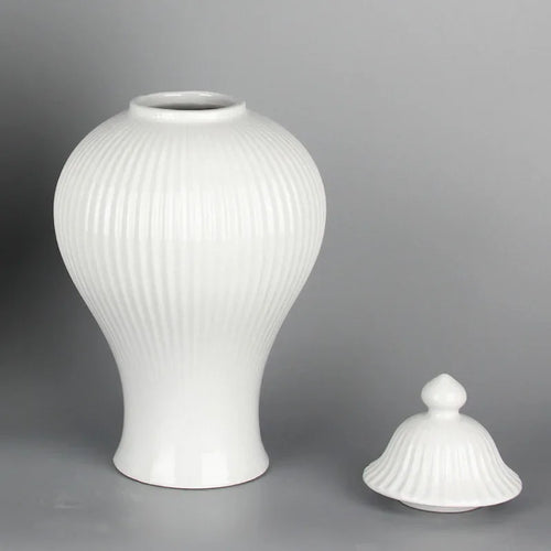 decorative ceramic tea and ginger jar with lid - vue 4 sur 12