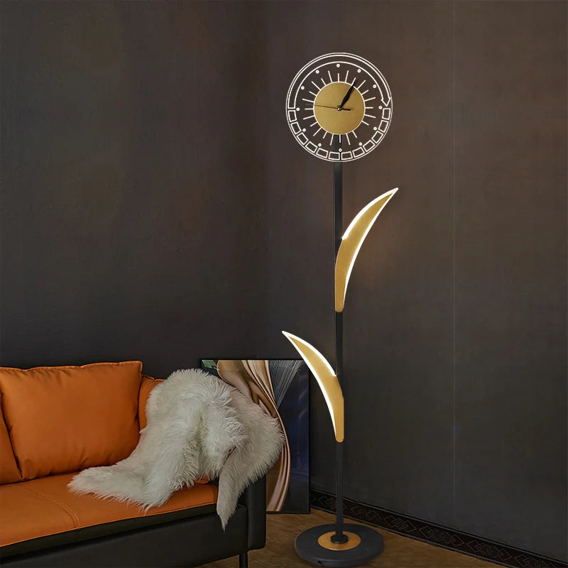 Nordic floor lamps with LED clock