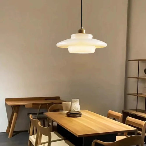 Minimalist glass chandelier for modern interior decor - vue 7 sur 9