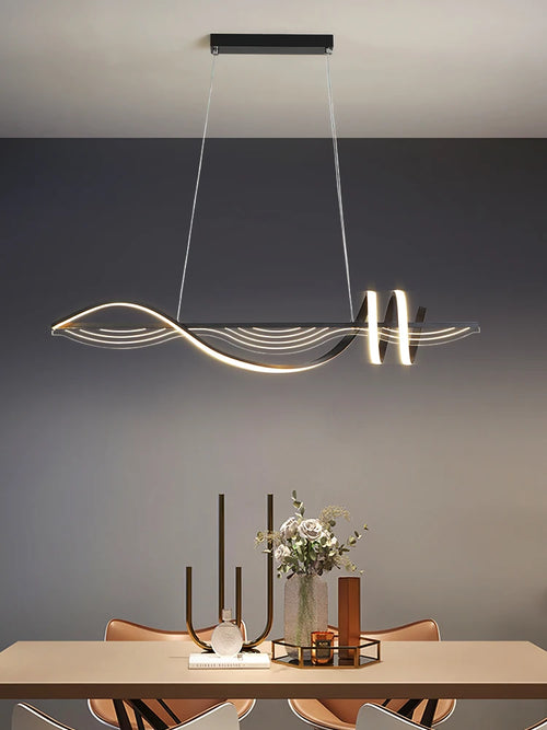Modern LED chandelier minimalist design for interiors - vue 3 sur 8