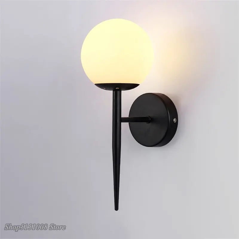 Modern Nordic LED glass ball wall light artistic decor