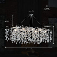 Luxury crystal chandelier with LED branches for modern interiors