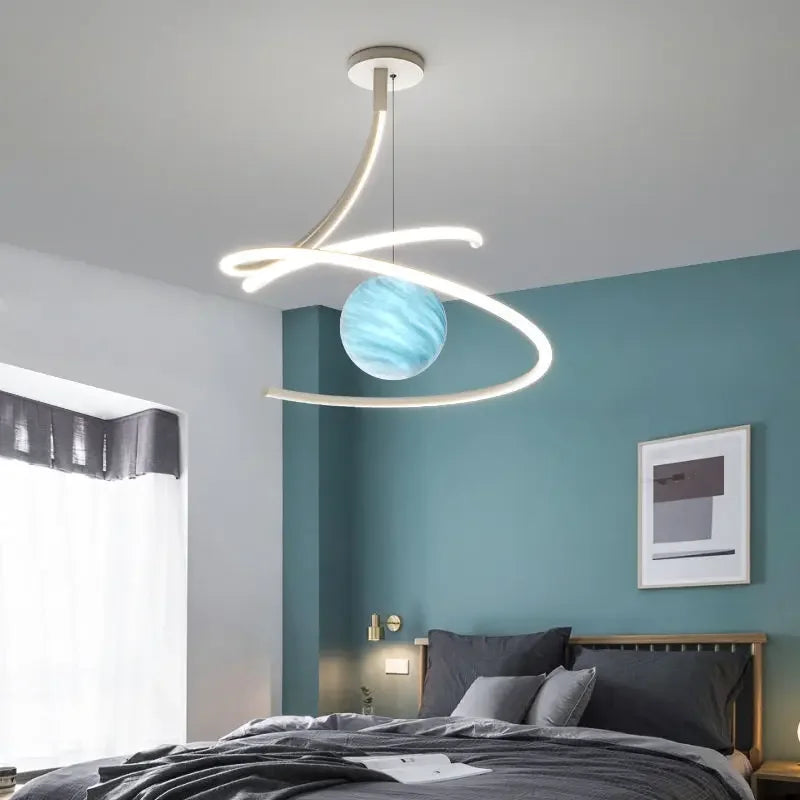 Modern creative LED ceiling light for interior decoration - vue 3 sur 10