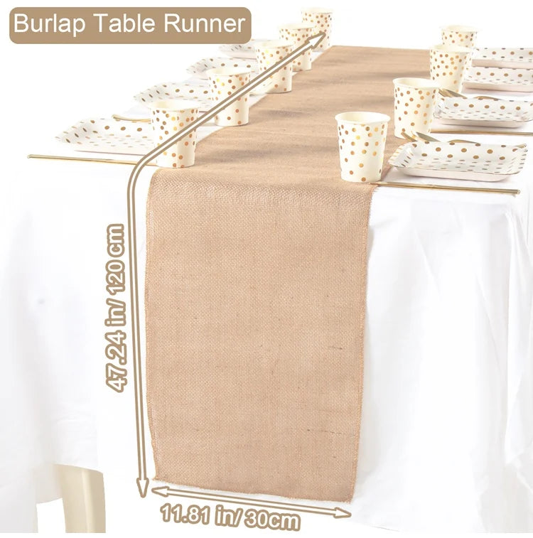 Rustic country style linen table runner - vue 9 sur 11