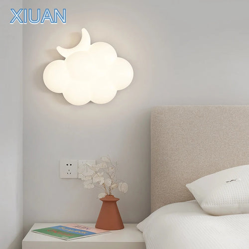 Modern white cloud wall light for interior - vue 6 sur 12