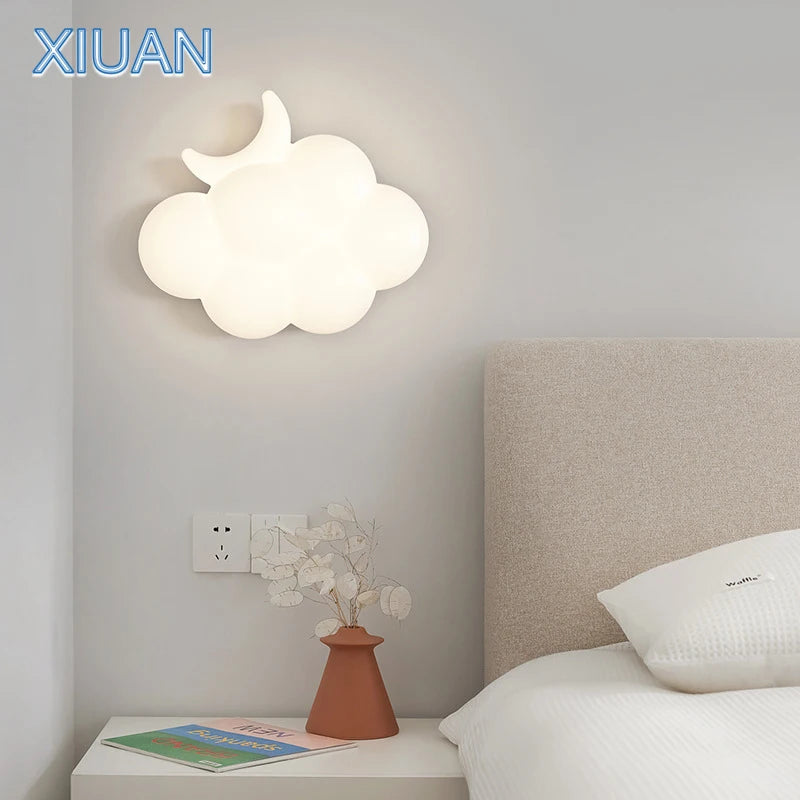 Modern white cloud wall light for interior - vue 5 sur 12
