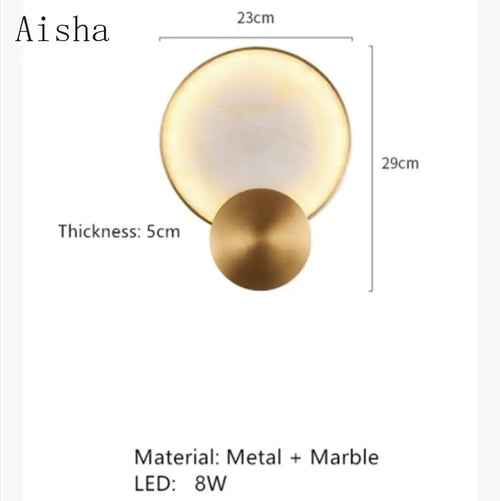 Modern marble wall light with decorative LED luxury lighting - vue 7 sur 7