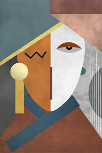 Abstract wall art with modern figures for interior decoration