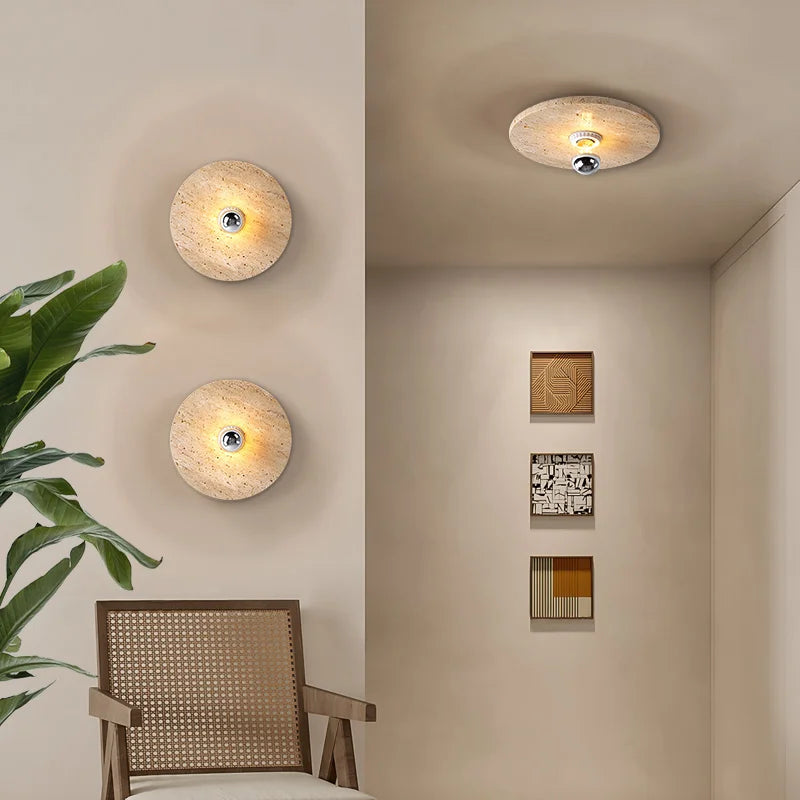applique murale rétro en pierre naturelle design scandinave à led - vue 4 sur 8