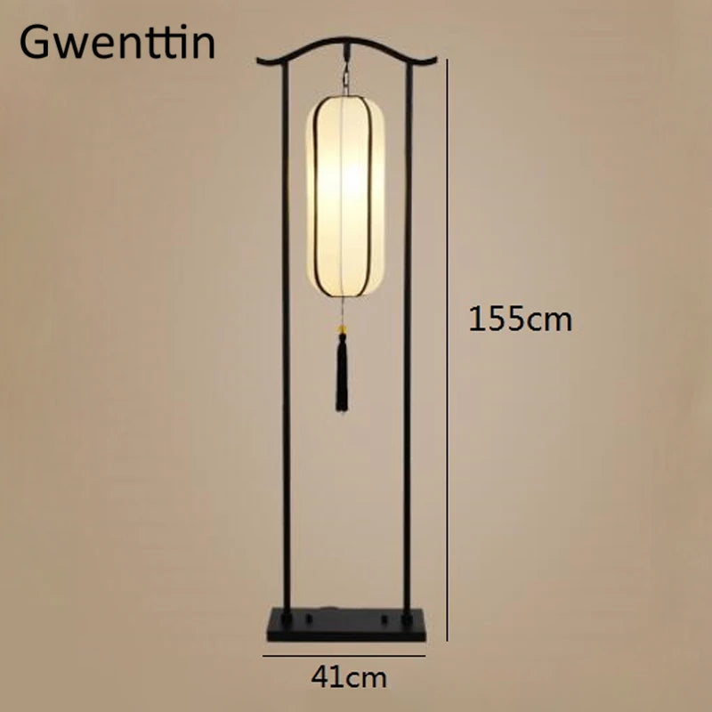 Classic fabric floor lamp for interior decoration - vue 8 sur 13