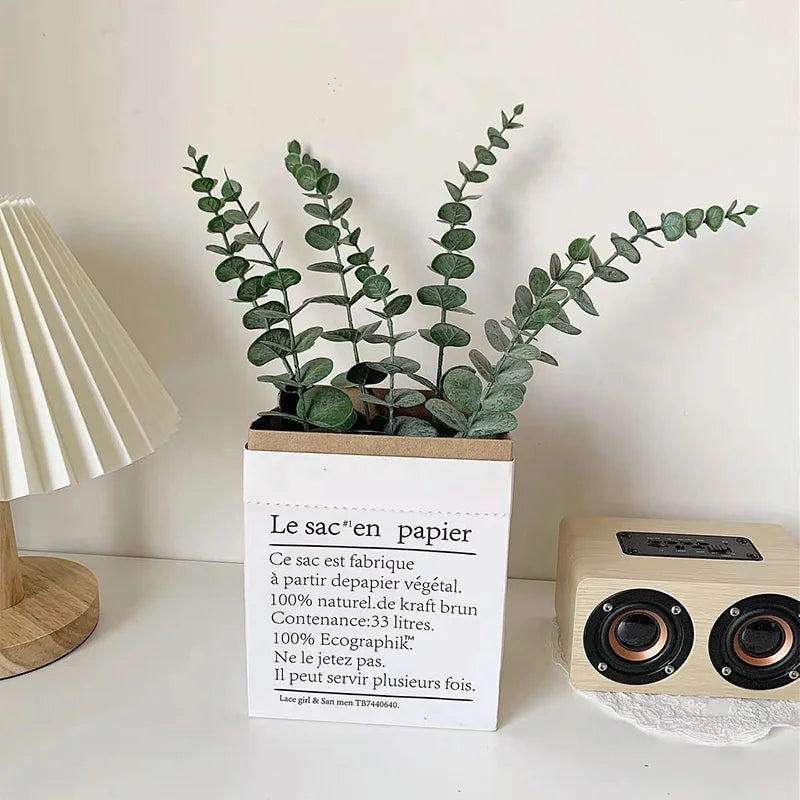 Set of 20 artificial eucalyptus stems for festive decorations - vue 3 sur 8