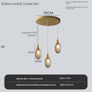 Vintage pendant light with switch and crystal glass shade