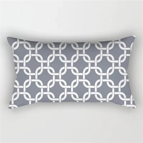 Decorative geometric cushion cover modern grey patchwork
